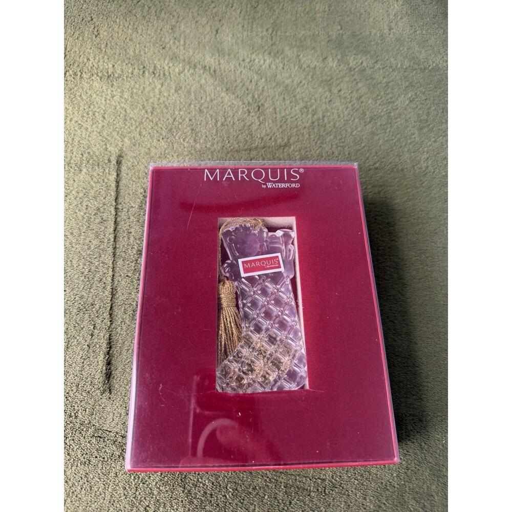 MARQUIS BY WATERFORD CRYSTAL Christmas Stocking ORNAMENT Teddy Bear